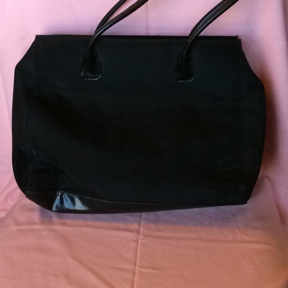 FINAL SALE PRICE Black Nylon Tote/Purse w/Zippers & Pockets - Picture 2 of 3